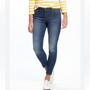 Old Navy Women Jeans 4 Mid-Rise Rockstar Super Skinny Ankle Blue Stretch